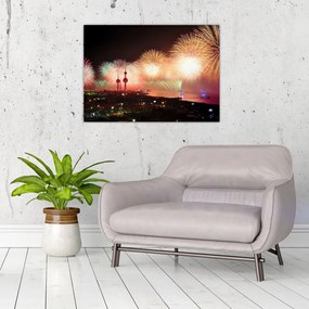 Tablou pe sticlă cu artificii (70x50 cm)