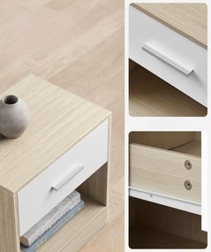 Noptiere NOVERA set 2 buc 39x28 cm, bej/alb.