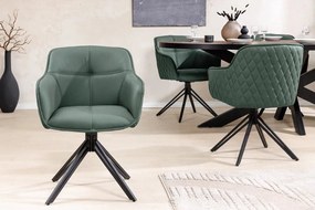 Set 2 scaune Pivotante, Piele Naturala, Verde, Euphoria