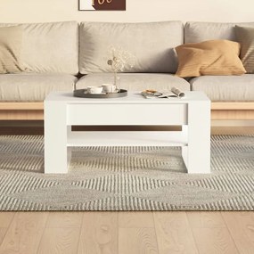 Masuta de cafea, alb, 102x55x45 cm, lemn prelucrat 1, Alb