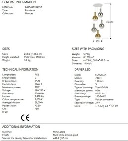 Lustra LED suspendata design modern Matices 5L