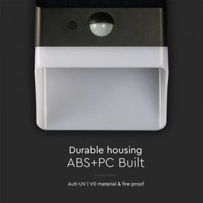 LED lampă solară de perete cu senzor, 2W, 3,7V, 4000K, IP65, 1200 mAh