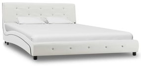 280314 vidaXL Cadru de pat, alb, 140 x 200 cm, piele ecologică