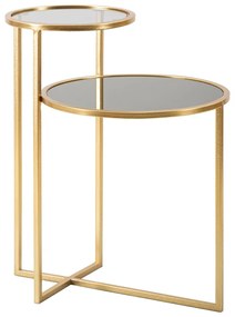 Măsuță de cafea neagră/aurie rotundă 40x50 cm - Mauro Ferretti