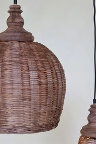 Lustra impletita manual din rattan si rachita, D34 cm
