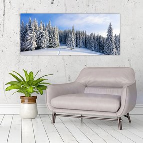 Tablou - Iarna in pădure (120x50 cm)