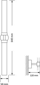 Aplica de perete LED moderna realizata manual din alama Mussa