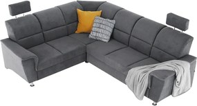 Colţar extensibil, material textil gri, model stânga, SANTIAGO