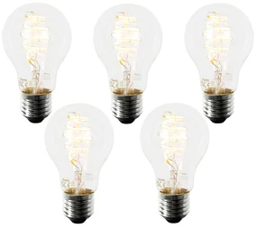 Set de 5 becuri LED inteligente E27 A60 4.9W 380lm 2700K
