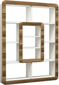 Biblioteca ORKIDE, alb/nuc, PAL melaminat, 108x22x140 cm