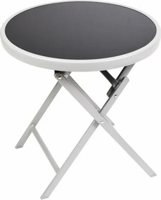 Masă bistro de grădină, pliabilă, Ø 45 cm, negru colorat