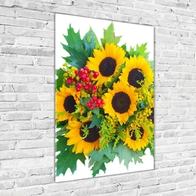 Imagine de sticlă buchet de floarea-soarelui