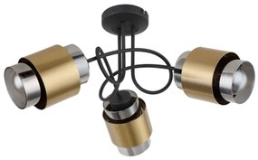 Lustră aplicată MILLEY 3xE27/40W/230V negru/alamă Globo 15560-3D