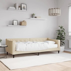 vidaXL Pat de zi cu saltea, crem, 80x200 cm, textil