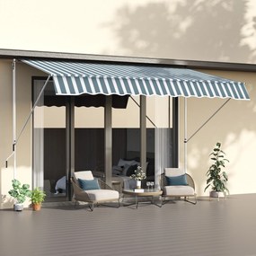 Outsunny Copertina cu Mecanism Telescopic din Metal, Protecție UV, Poliester, 300x150 cm | Aosom Romania