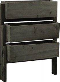 vidaXL Jardinieră pliabilă, gri, 60x14x75 cm, lemn masiv de brad