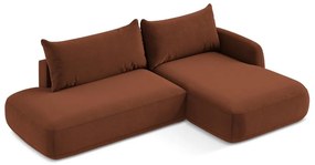 Colțar teracotă extensibil (cu colț pe partea dreaptă/cu șezlong) Hale – Makamii