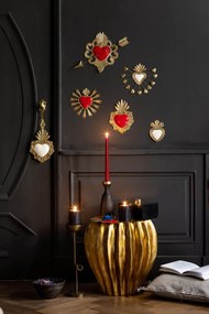 Masuta laterala, din rasina, cu aspect vintage, gold Cactus