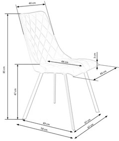 Scaun de dining RESTIVO, 1 buc., gri