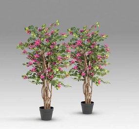 Set de 2 plante artificiale, Bougainvillea roz H-120cm