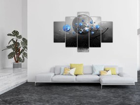 Tabloul cu bile abstracte albastre (150x105 cm)