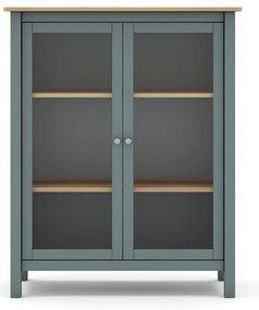 Vitrină verde prăfuit din lemn de pin 90x110x40 cm Misti – Marckeric