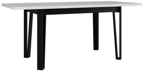 Masă sufragerie extensibilă Elarna 80 x 140 180 III (Alb + Negru) (pentru 4-8 persoane). 1105375