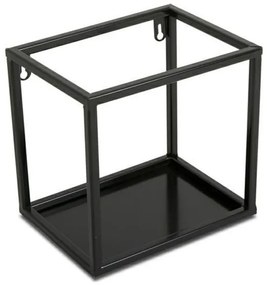 Poliță de perete neagră 20x20 cm