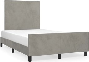 vidaXL Cadru de de pat fără saltea Gri deschis 120x190 cm catifea