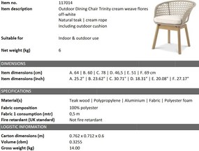 Scaun design natural pentru interior si exterior Trinity