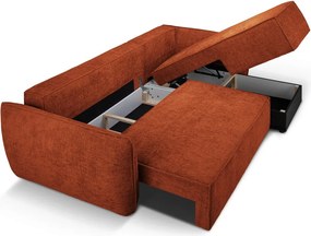 Coltar extensibil dreapta 4 locuri, Kaelle, Micadoni Home, BL, 252x165x87 cm, poliester chenille, caramiziu