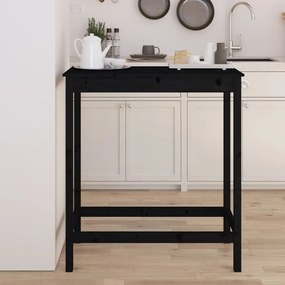 822156 vidaXL Masă de bar, negru, 100x50x110 cm, lemn masiv de pin