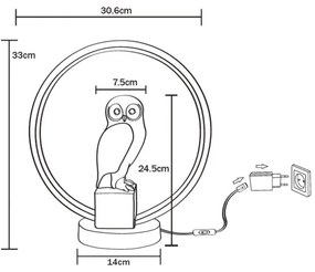 Veioza LED Camera Copii, Tineret, SOWA