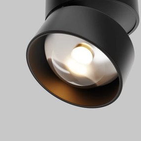 Spot aplicat directionabil LED Lens negru 3000K 12W