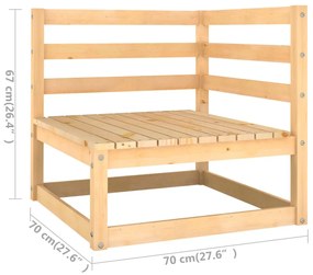 Set mobilier de gradina cu perne, 7 piese, lemn masiv de pin brown and anthracite, 1