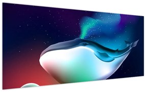Tablou - O balenă în spațiu (120x50 cm)