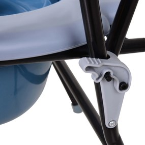 HOMCOM Scaun Toaletă Pliabil cu Găleată Detașabilă pentru Vârstnici și Persoane cu Dizabilități, Scaun WC, 52x50x75 cm, Negru | Aosom Romania