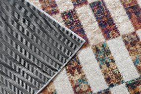 ANDRE 43780 covor lavabil Geometric anti-alunecare - bej / teracotă