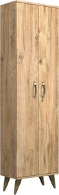 Dulap baie BDL0102, stejar, PAL melaminat, cu 2 usi, 49x32x185 cm