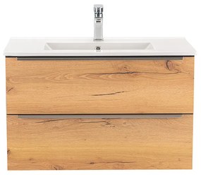 Dulap inferior Vario Trim 80 cu lavoar antracit-stejar
