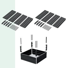 Strat înălțat BASE PLANT, 61x61x46cm, antracit Prosperplast