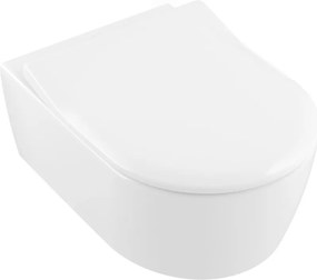 Set vas WC suspendat Villeroy&Boch Avento Combi-Pack DirectFlush Rimless cu capac slim softclose alb Alpin CeramicPlus