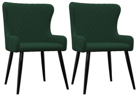 Scaune de sufragerie, 2 buc., verde, catifea 2, Verde