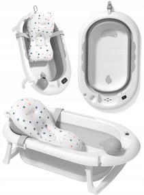 Cada de baie pliabilă pentru copii VAIANA PREMIUM cu pernă - mai multe culori Gri