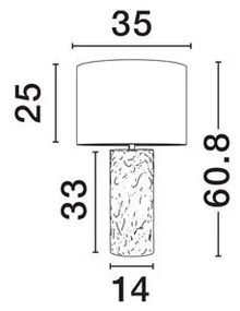 Veioza/Lampa de masa design decorativ, NORR H 60cm