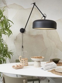 Aplica de perete din metal cu brat articulat Marseille negru