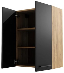 Dulap de baie suspendat Valiant (craft auriu + negru). 1092001