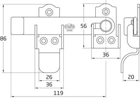 Zavor model Cortos, L=120, finisaj negru