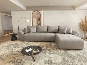 Colțar extensibil dumonde cu ladă de depozitare si sezut confortabil din spuma high-density, Berlin XL Enjoy Grey 350x185 cm II