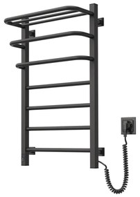 Radiator electric de baie cu termostat FORTIS 350W/230V 80,6 cm IP44 negru dreapta